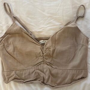Abercrombie and fitch beige crop top